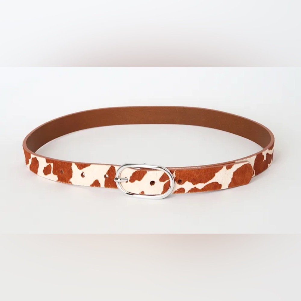 Most Wanted Women’s Cow Print Calf Hair Leather Belt. Size XL. NWOT - Picture 2 of 12